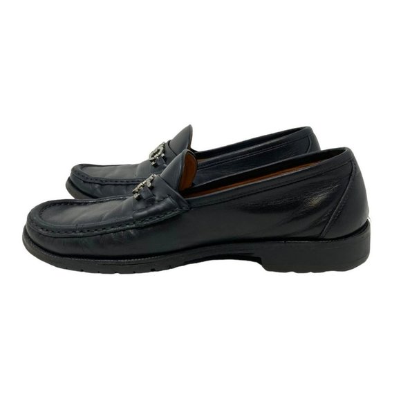 Salvatore Ferragamo Gancini Black Leather Horse Bit Moc Toe Loafer - Size 8 main image 4